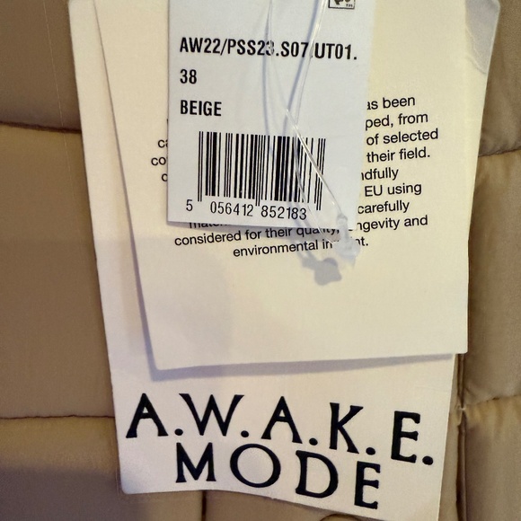 A.W.A.K.E. MODE High Waisted Multi Slits Quilted Midi-Skirt Beige 38 (4) NWT - Picture 12 of 12